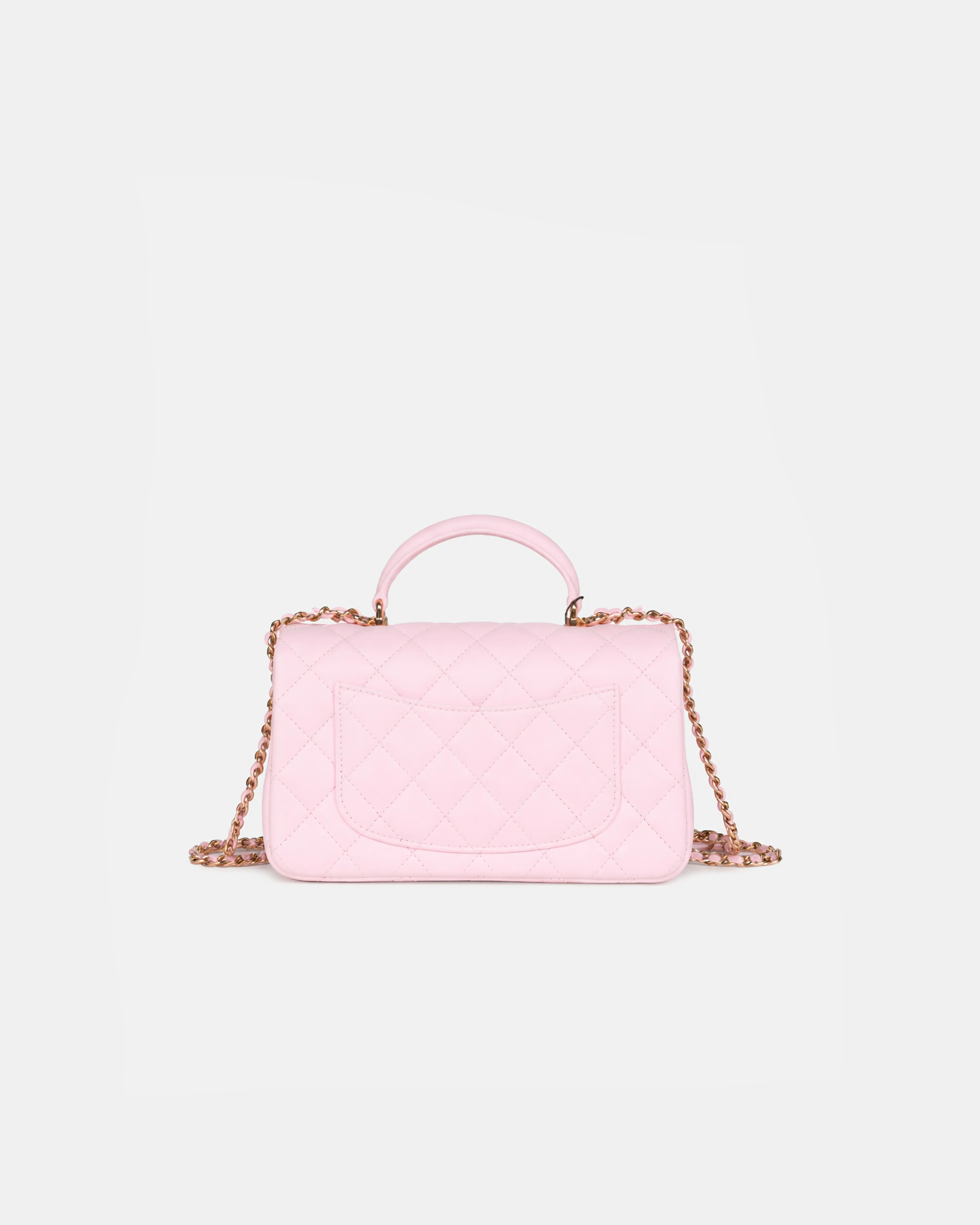 Chanel Classic Mini Flap Top Handle Light Pink GHW