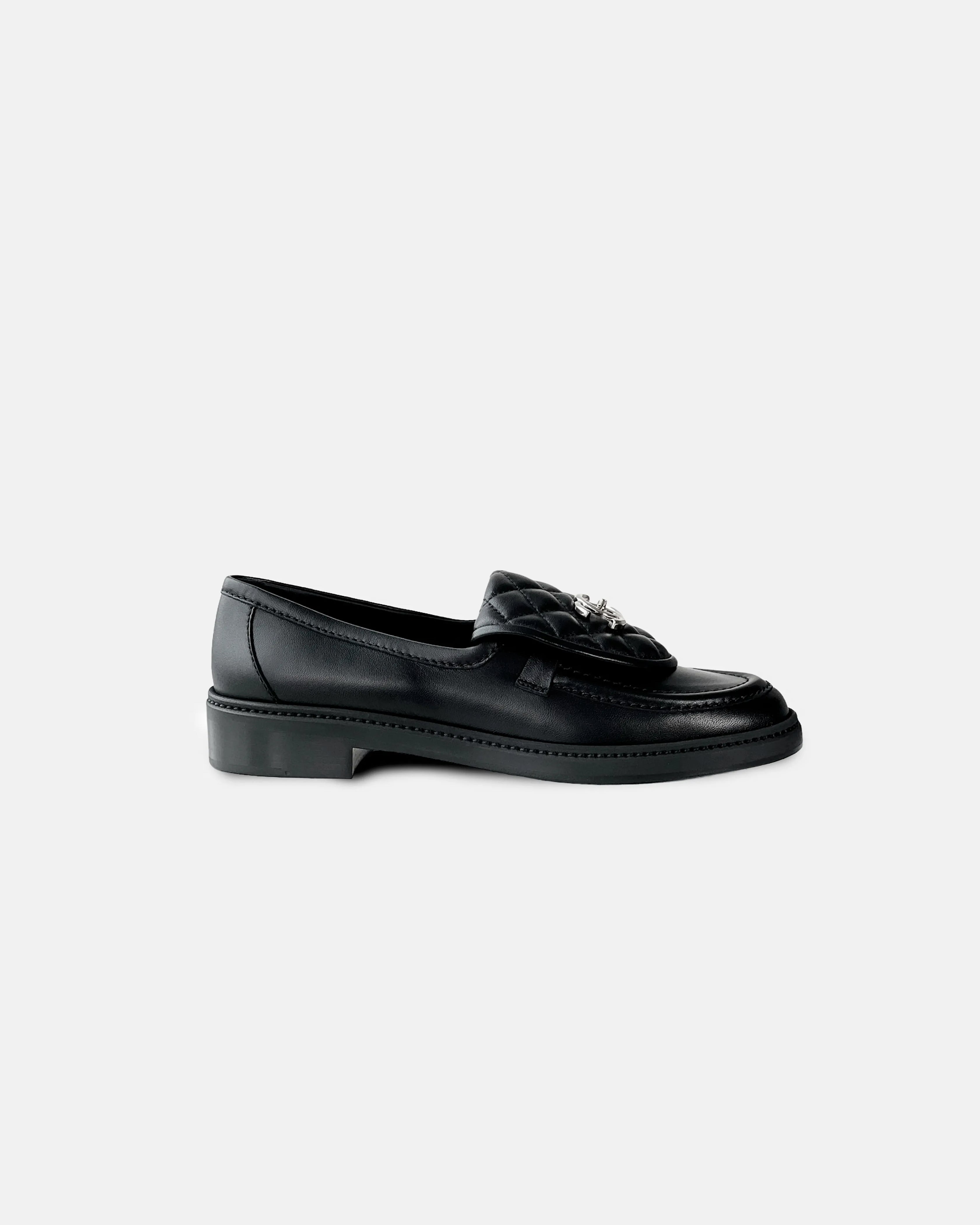 Chanel Black Quilted Lambskin Loafers