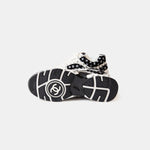 Chanel Printed Suede Calfskin Black White Sneakers