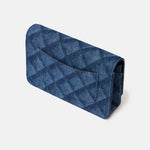 Chanel Classic Wallet On Chain Dark Blue Denim Gold-Tone Metal