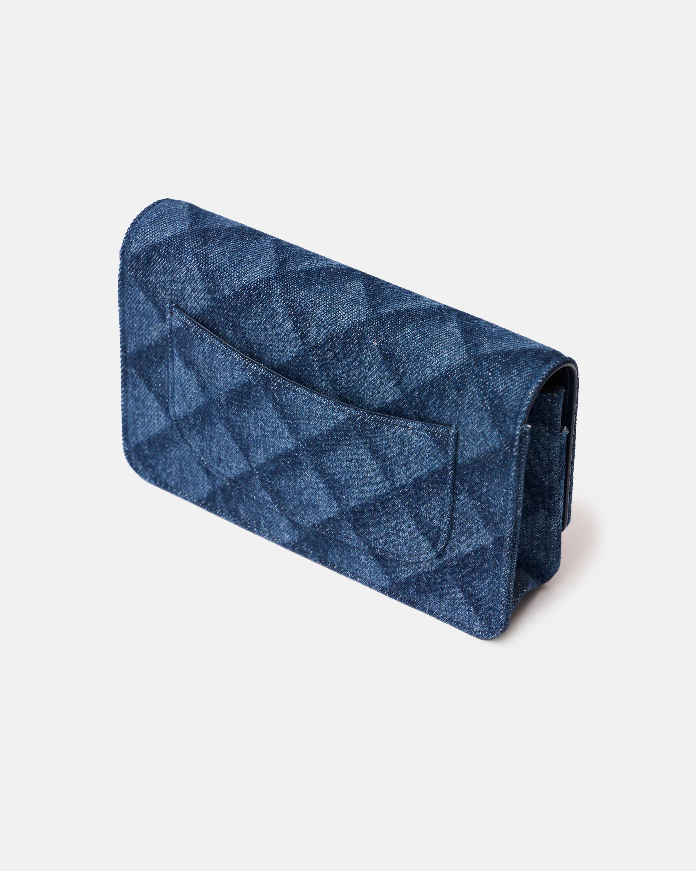 Chanel Classic Wallet On Chain Dark Blue Denim Gold-Tone Metal
