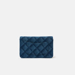 Chanel Classic Wallet On Chain Dark Blue Denim Gold-Tone Metal