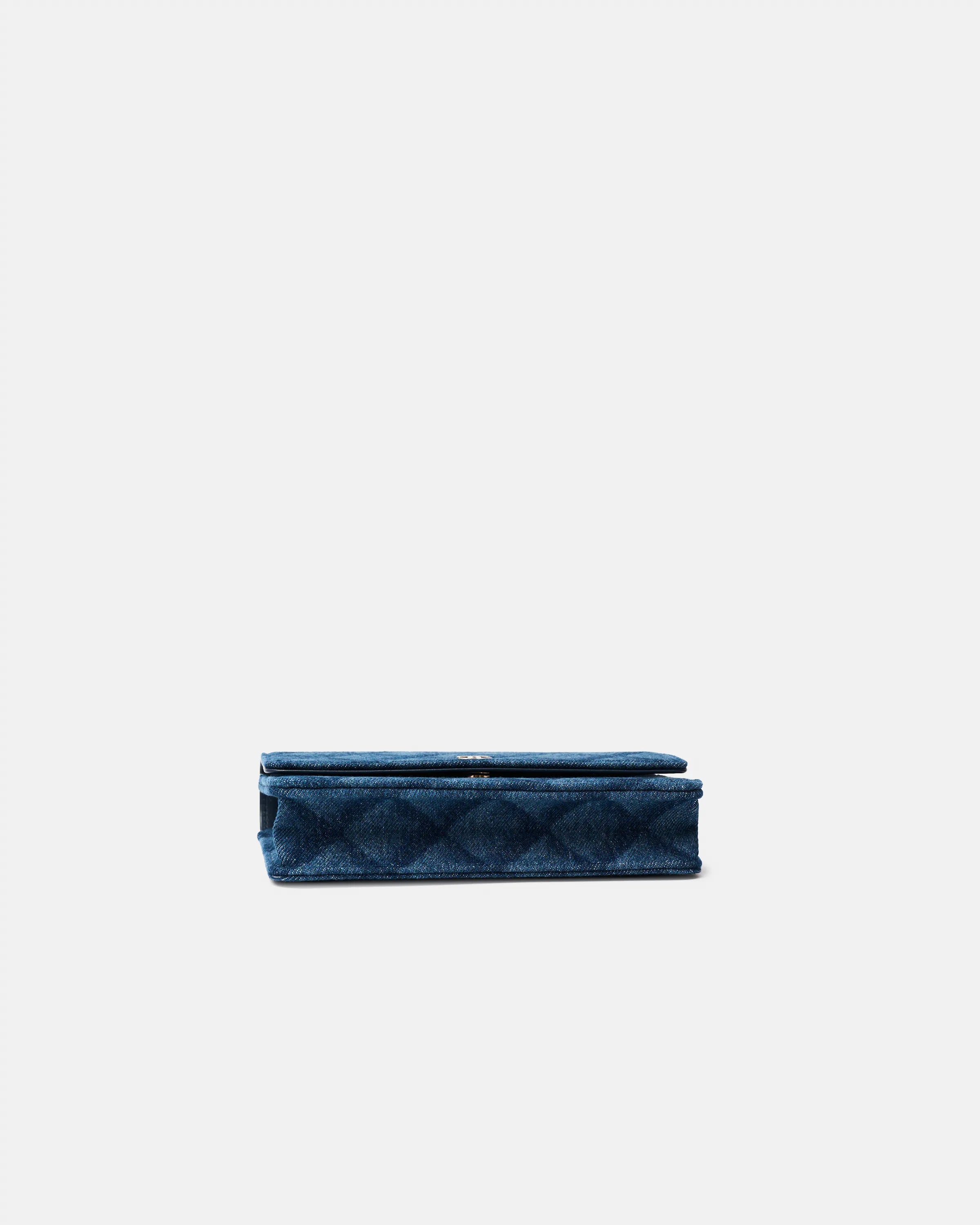 Chanel Classic Wallet On Chain Dark Blue Denim Gold-Tone Metal