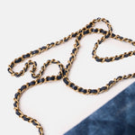 Chanel Classic Wallet On Chain Dark Blue Denim Gold-Tone Metal