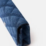 Chanel Classic Wallet On Chain Dark Blue Denim Gold-Tone Metal
