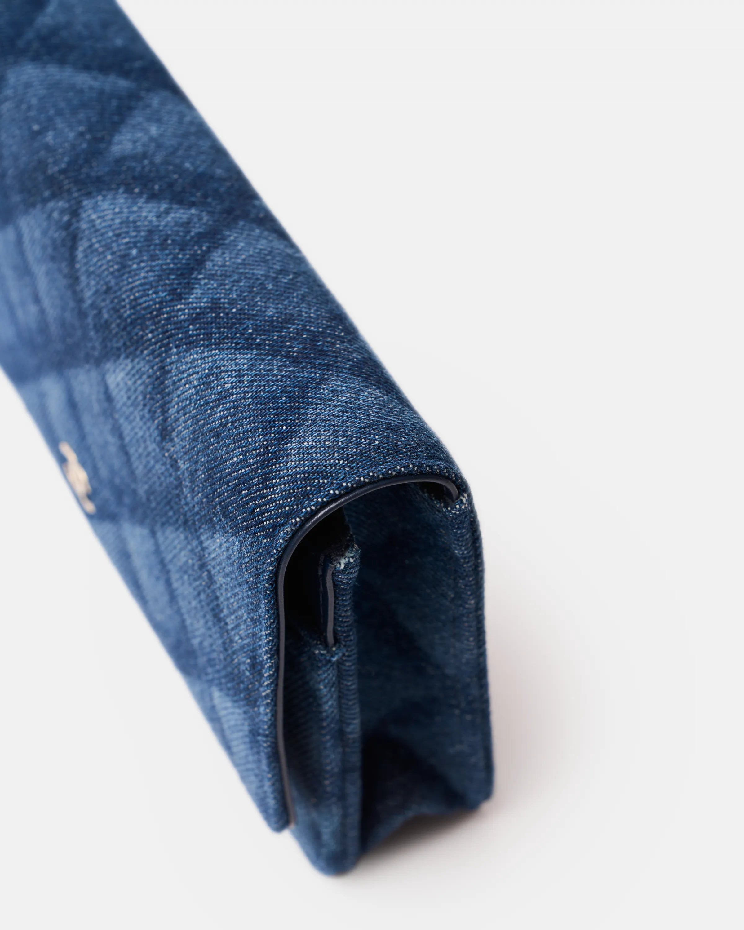 Chanel Classic Wallet On Chain Dark Blue Denim Gold-Tone Metal