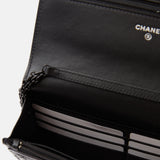 Chanel 2.55 Wallet on Chain Black Patent Calfskin So Black