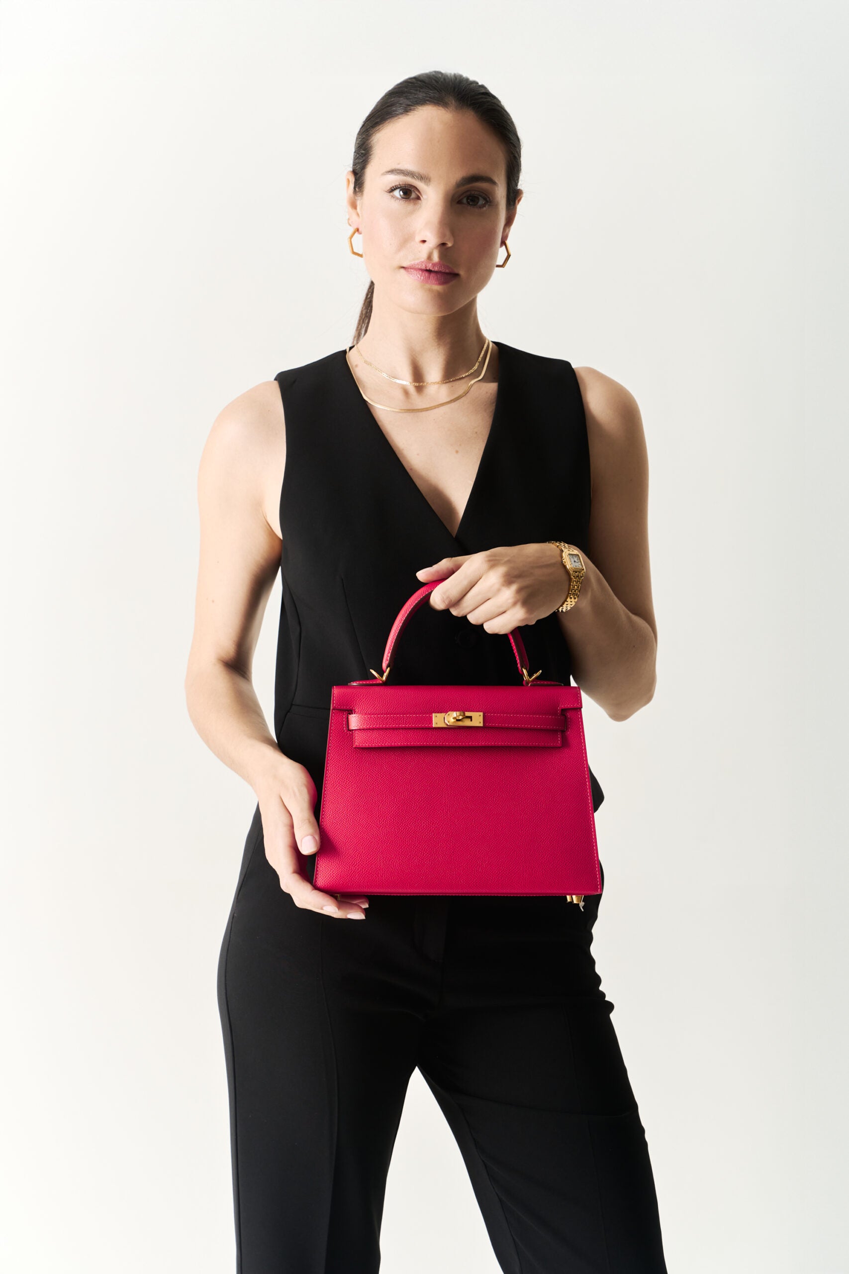 Hermès Kelly 25 Rose Pourpre Epsom GHW