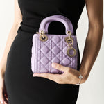 Dior Mini Lady Dior Lilac Bag Lambskin