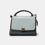 Céline Trapeze Top Handle Bag Light Blue Teal & Black Calfskin PHW