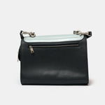 Céline Trapeze Top Handle Bag Light Blue Teal & Black Calfskin PHW