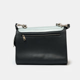 Céline Trapeze Top Handle Bag Light Blue Teal & Black Calfskin PHW