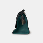 Céline Trapeze Top Handle Bag Light Blue Teal & Black Calfskin PHW