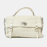 Miu Miu Matelassé Top Handle Bag White Leather PHW