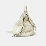 Miu Miu Matelassé Top Handle Bag White Leather PHW
