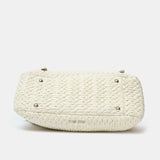 Miu Miu Matelassé Top Handle Bag White Leather PHW