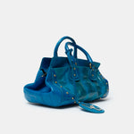 Fendi Selleria Top Handle Bag Blue Leather GHW