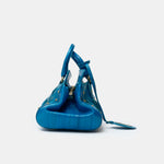 Fendi Selleria Top Handle Bag Blue Leather GHW