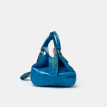 Fendi Selleria Top Handle Bag Blue Leather GHW