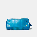 Fendi Selleria Top Handle Bag Blue Leather GHW