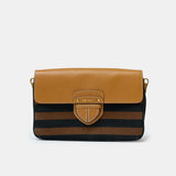 Prada Crossbody Bag Brown & Black Canvas Leather GHW