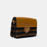 Prada Crossbody Bag Brown & Black Canvas Leather GHW