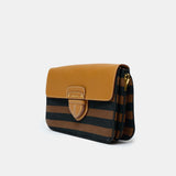 Prada Crossbody Bag Brown & Black Canvas Leather GHW