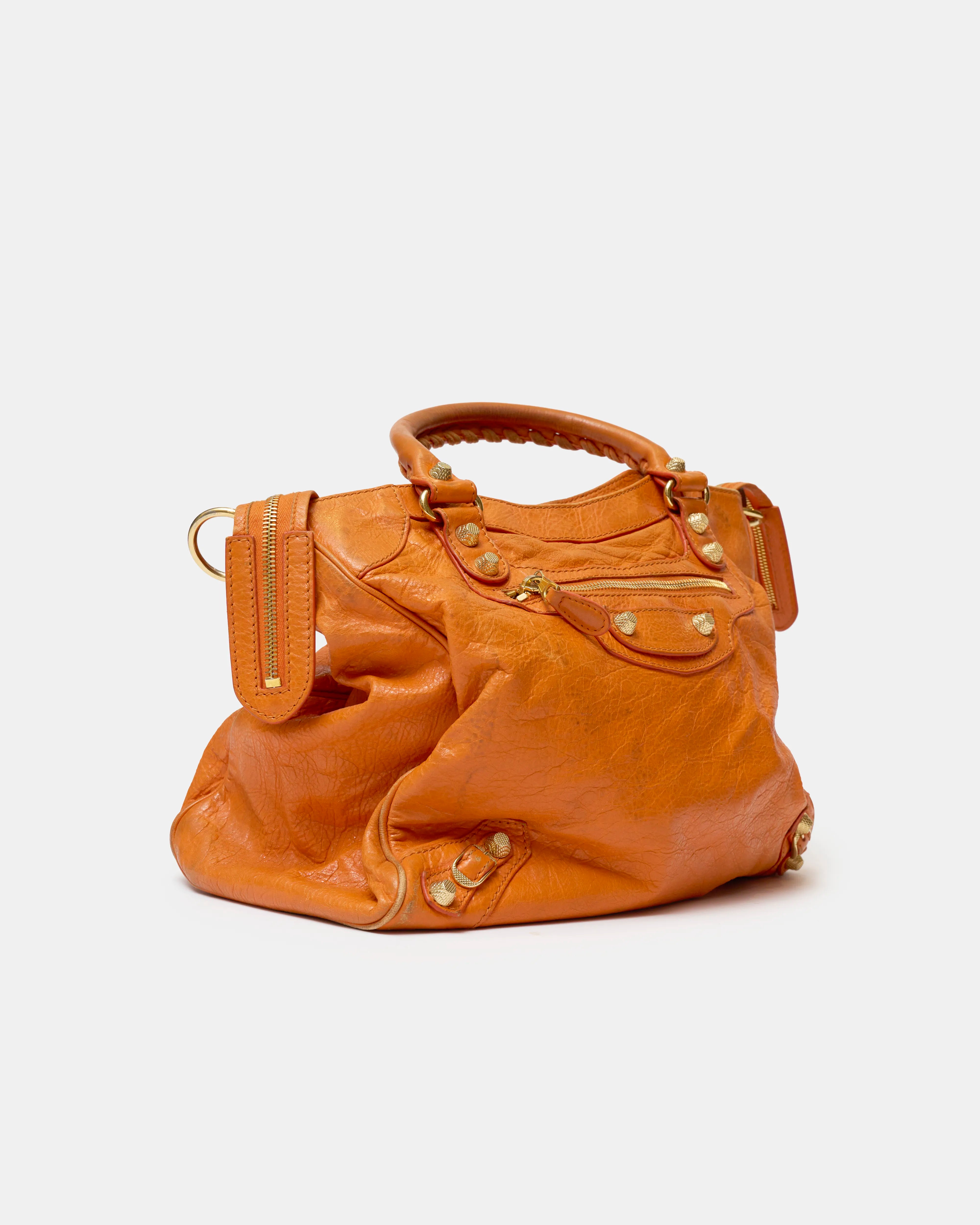 Balenciaga Classic City Bag Orange Leather GHW