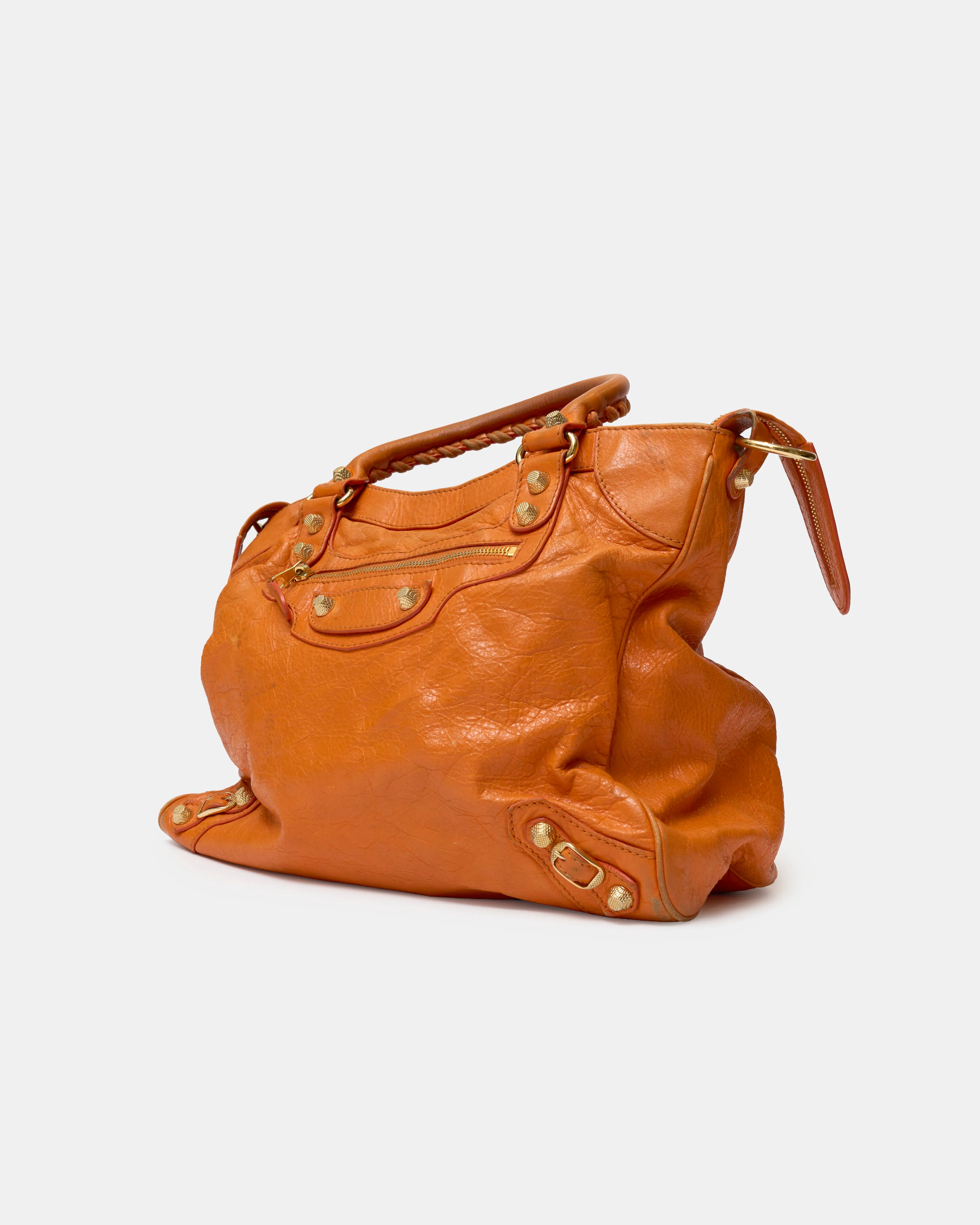Balenciaga Classic City Bag Orange Leather GHW