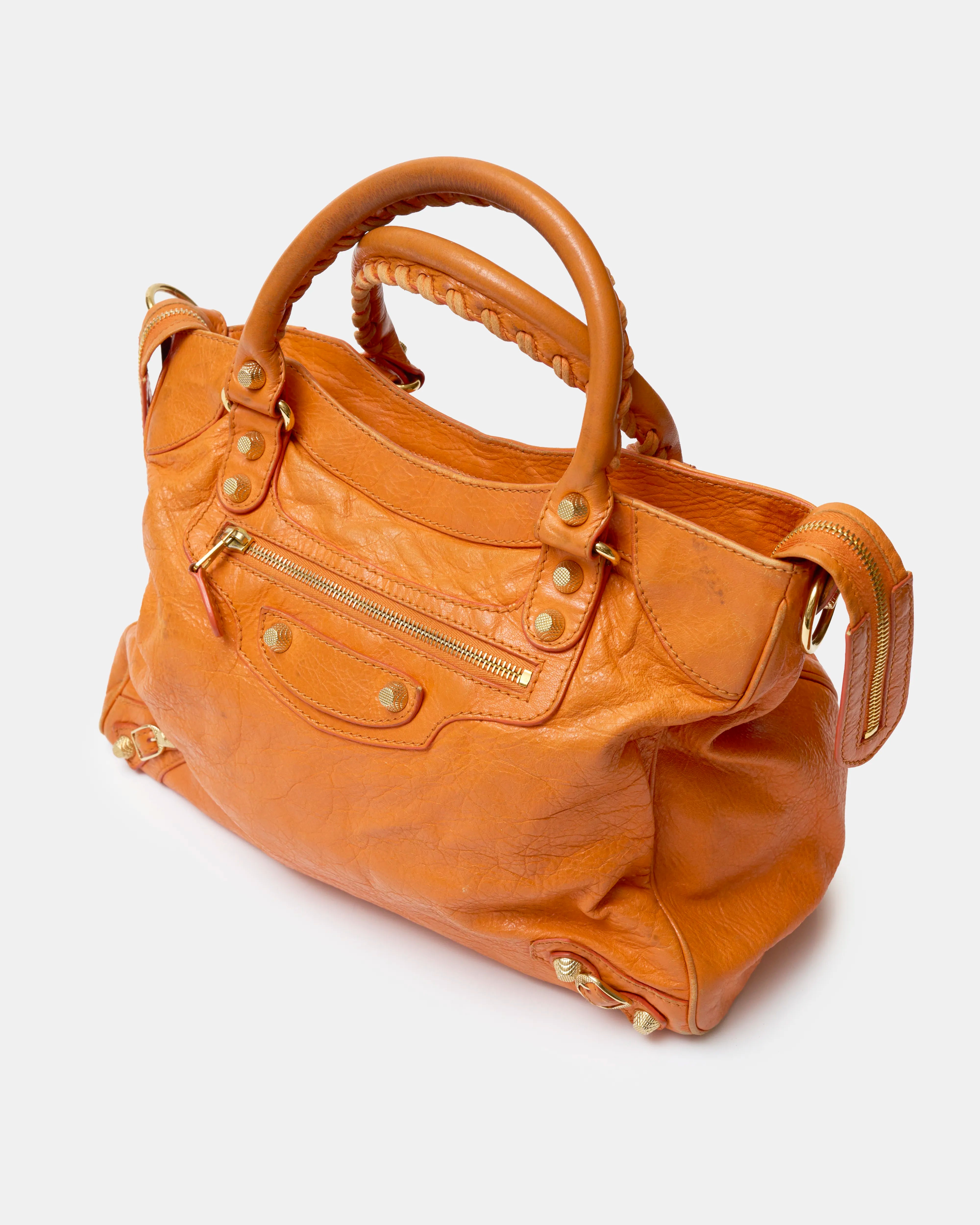 Balenciaga Classic City Bag Orange Leather GHW