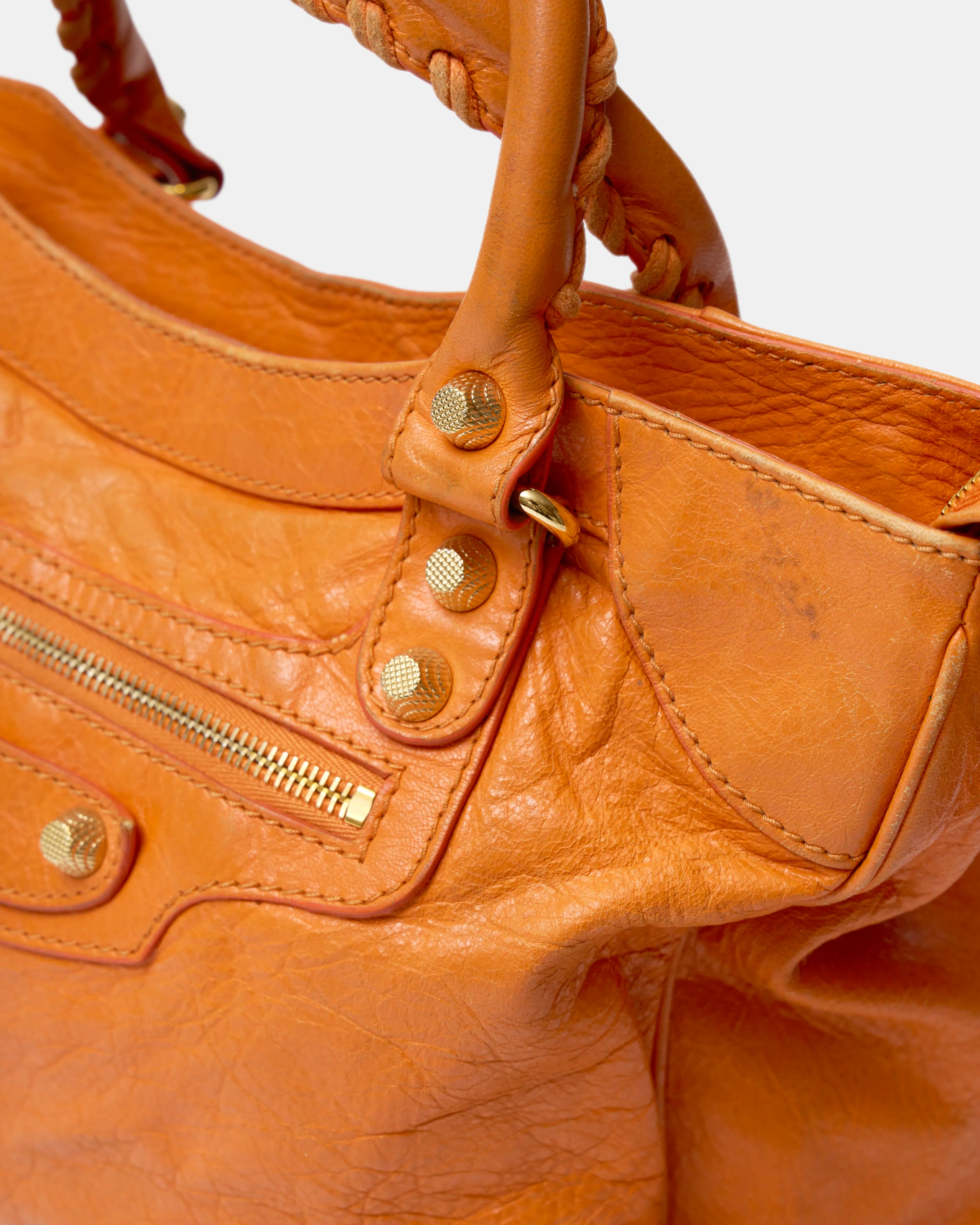Balenciaga Classic City Bag Orange Leather GHW