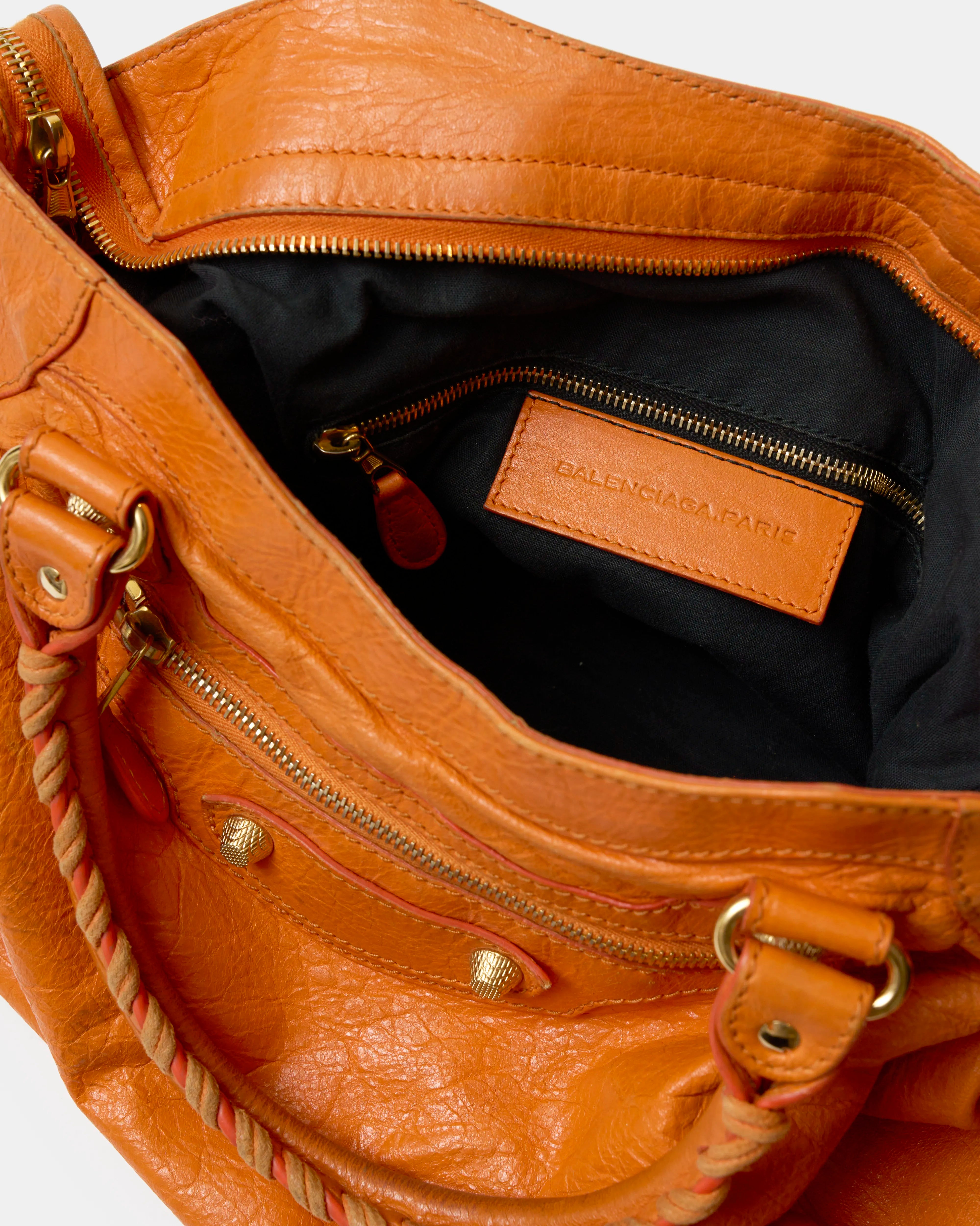 Balenciaga Classic City Bag Orange Leather GHW