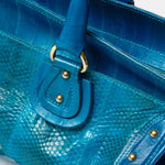 Fendi Selleria Top Handle Bag Blue Leather GHW