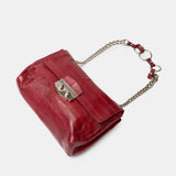 Saint Laurent Shoulder Bag Red Leather PHW