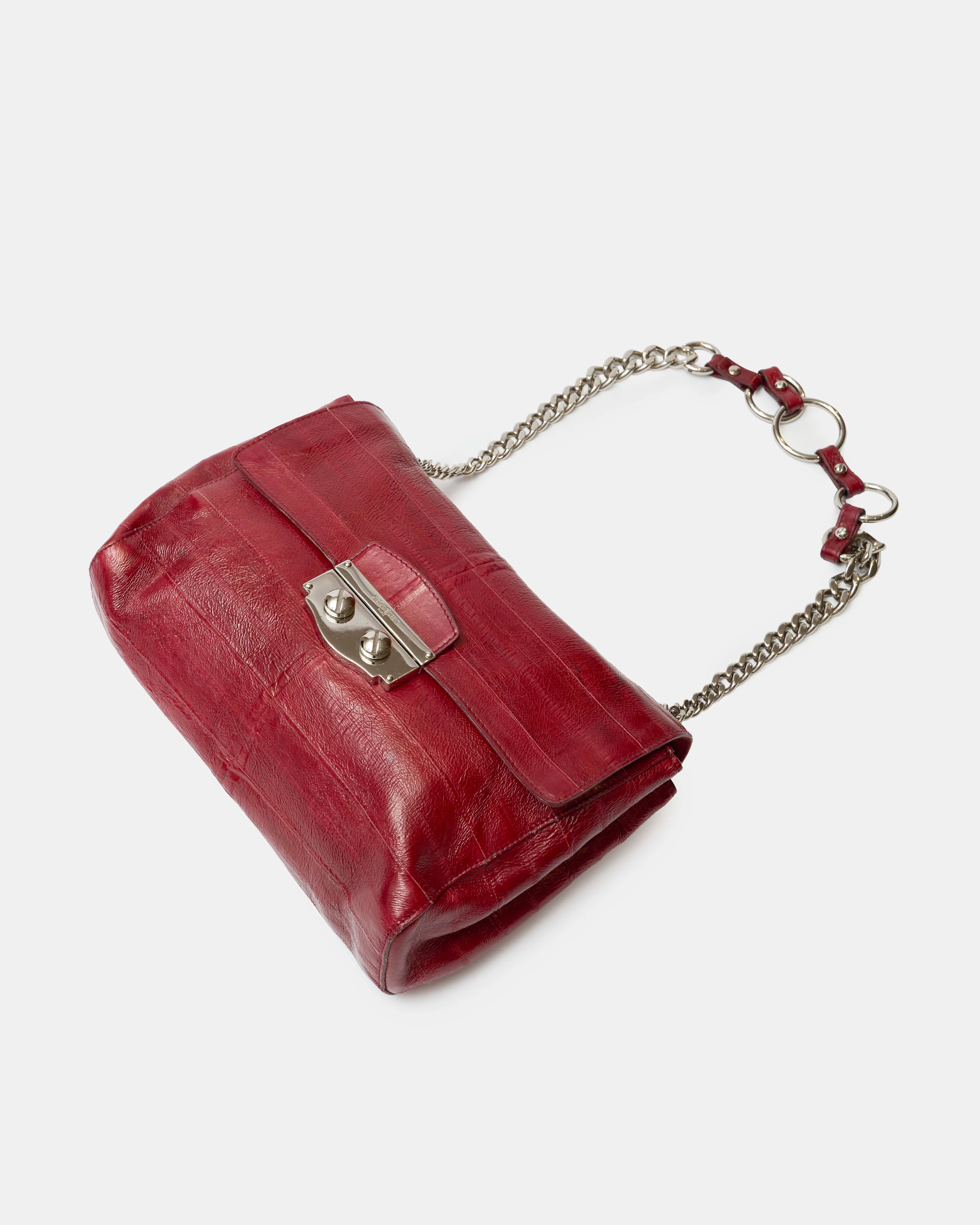 Saint Laurent Shoulder Bag Red Leather PHW
