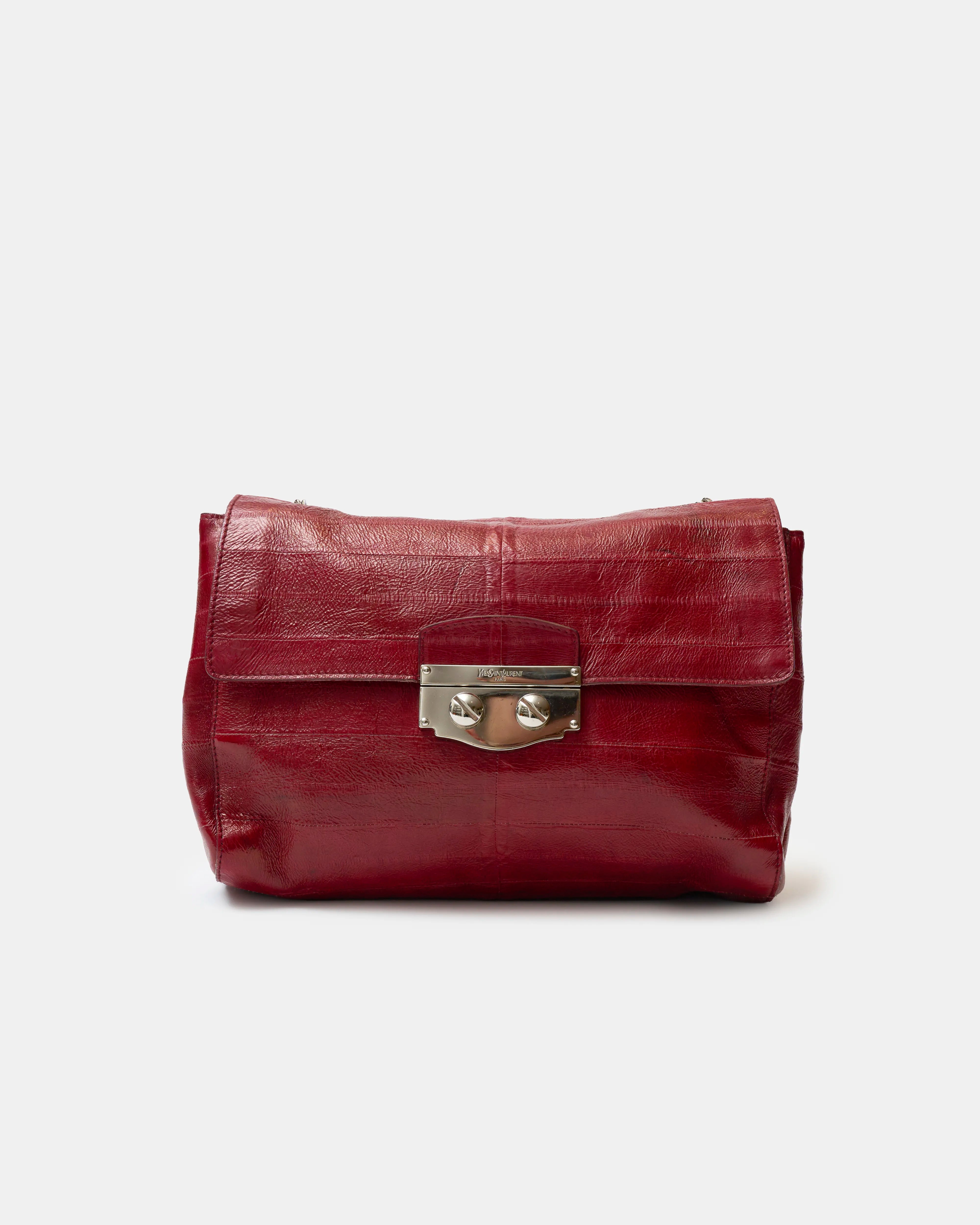 Saint Laurent Shoulder Bag Red Leather PHW
