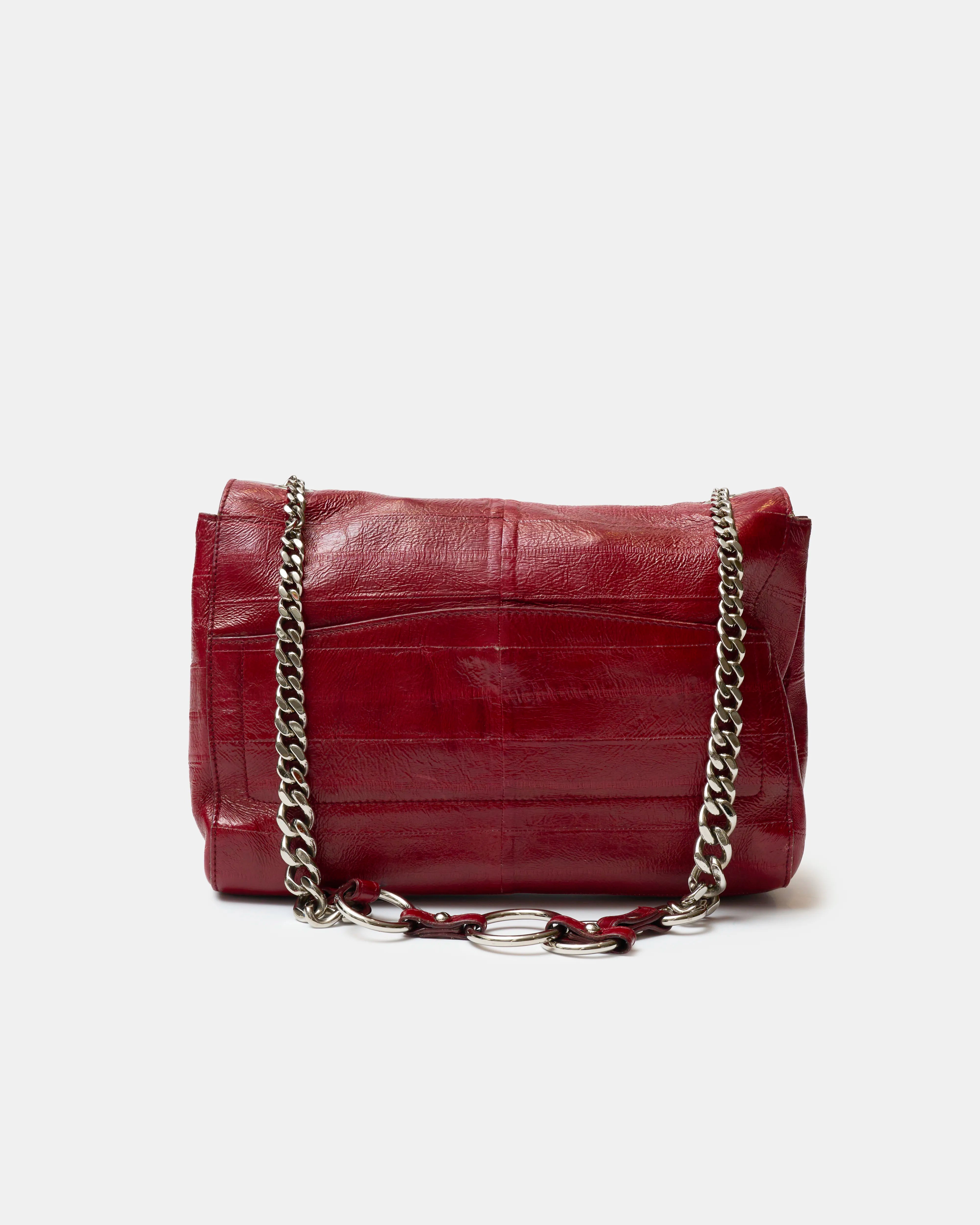Saint Laurent Shoulder Bag Red Leather PHW