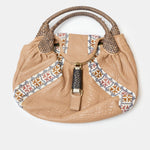 Fendi Spy Bag Beige Leather Beaded Detail GHW