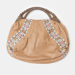 Fendi Spy Bag Beige Leather Beaded Detail GHW