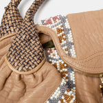 Fendi Spy Bag Beige Leather Beaded Detail GHW