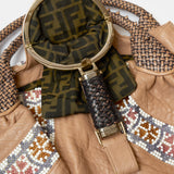Fendi Spy Bag Beige Leather Beaded Detail GHW