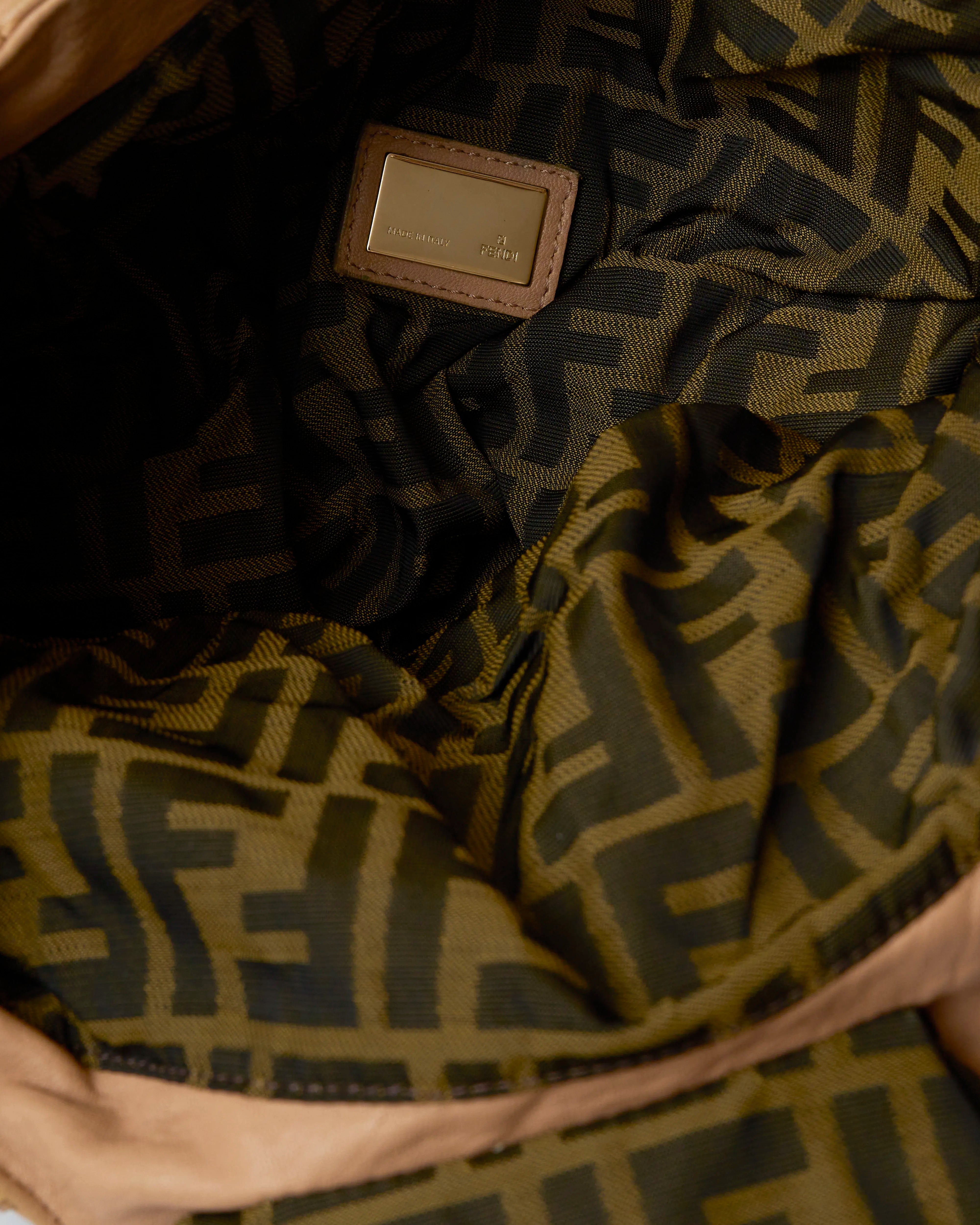 Fendi Spy Bag Beige Leather Beaded Detail GHW