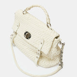 Miu miu matelassé top handle bag white leather phw