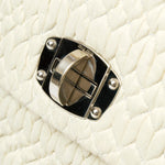 Miu miu matelassé top handle bag white leather phw