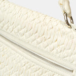 Miu miu matelassé top handle bag white leather phw