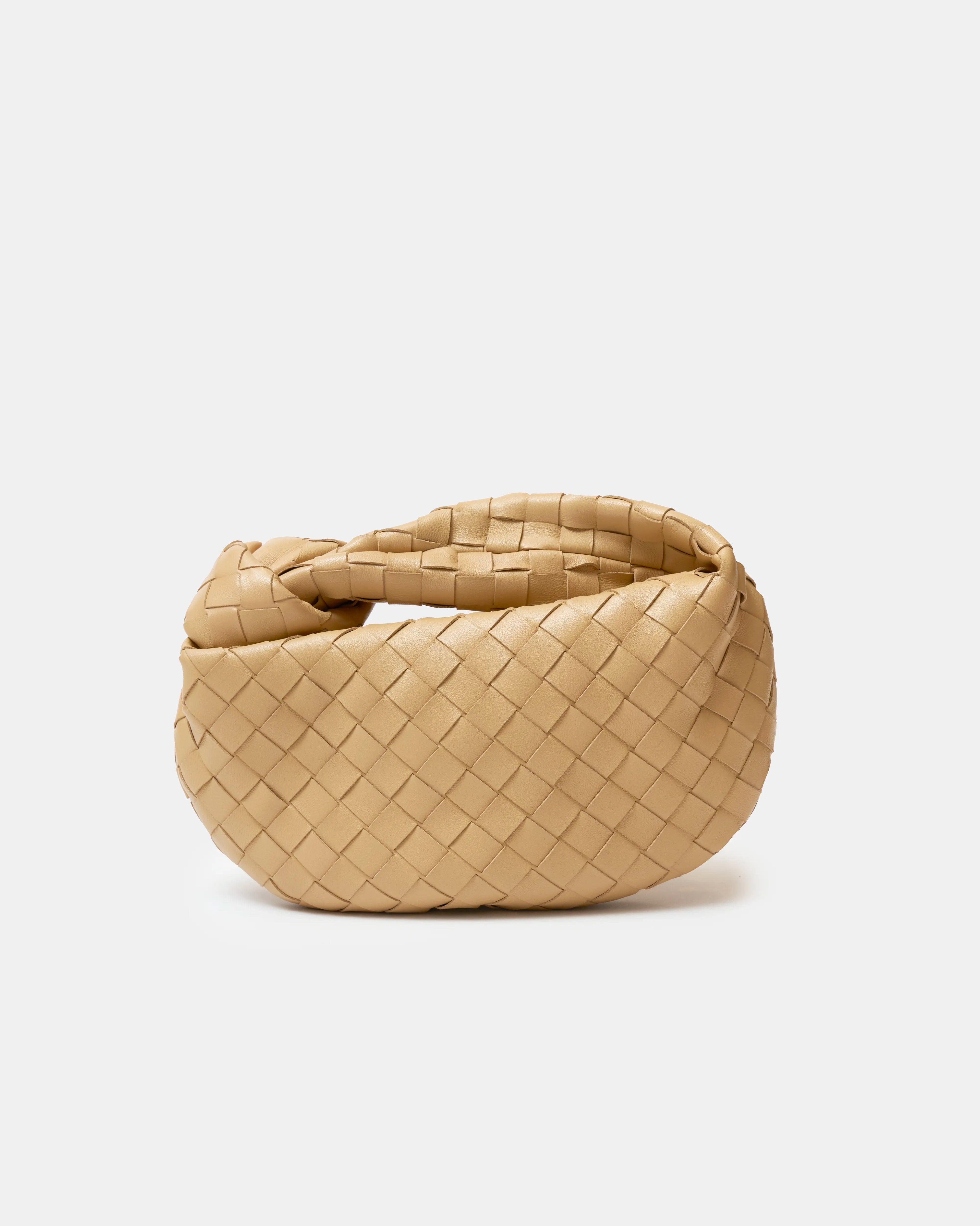 Bottega Veneta Mini Jodie Intrecciato Bag Beige Woven Leather
