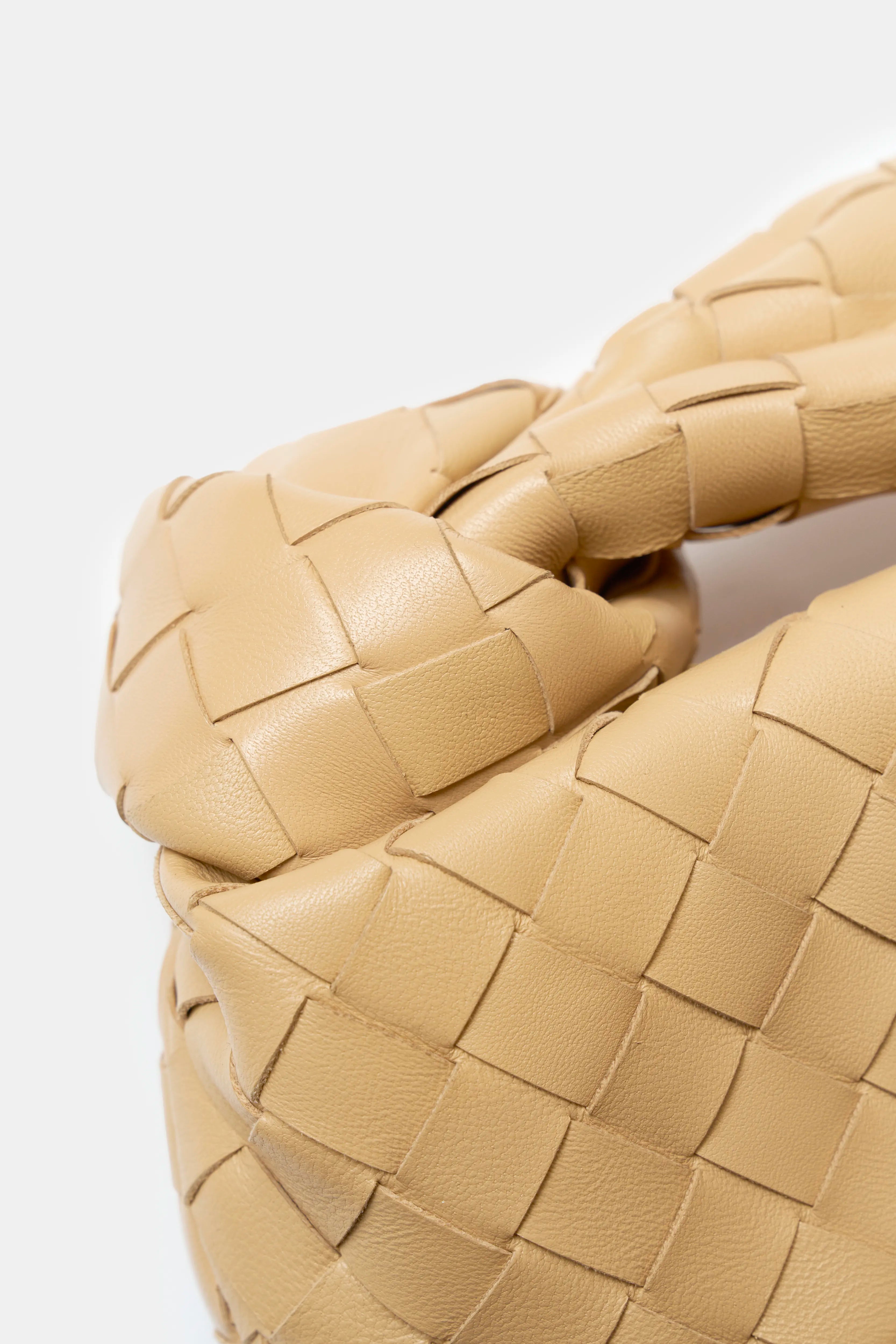 Bottega Veneta Mini Jodie Intrecciato Bag Beige Woven Leather