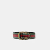 Gucci GG Buckle Belt Green & Red Python Leather GHW