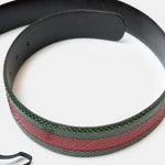 Gucci GG Buckle Belt Green & Red Python Leather GHW