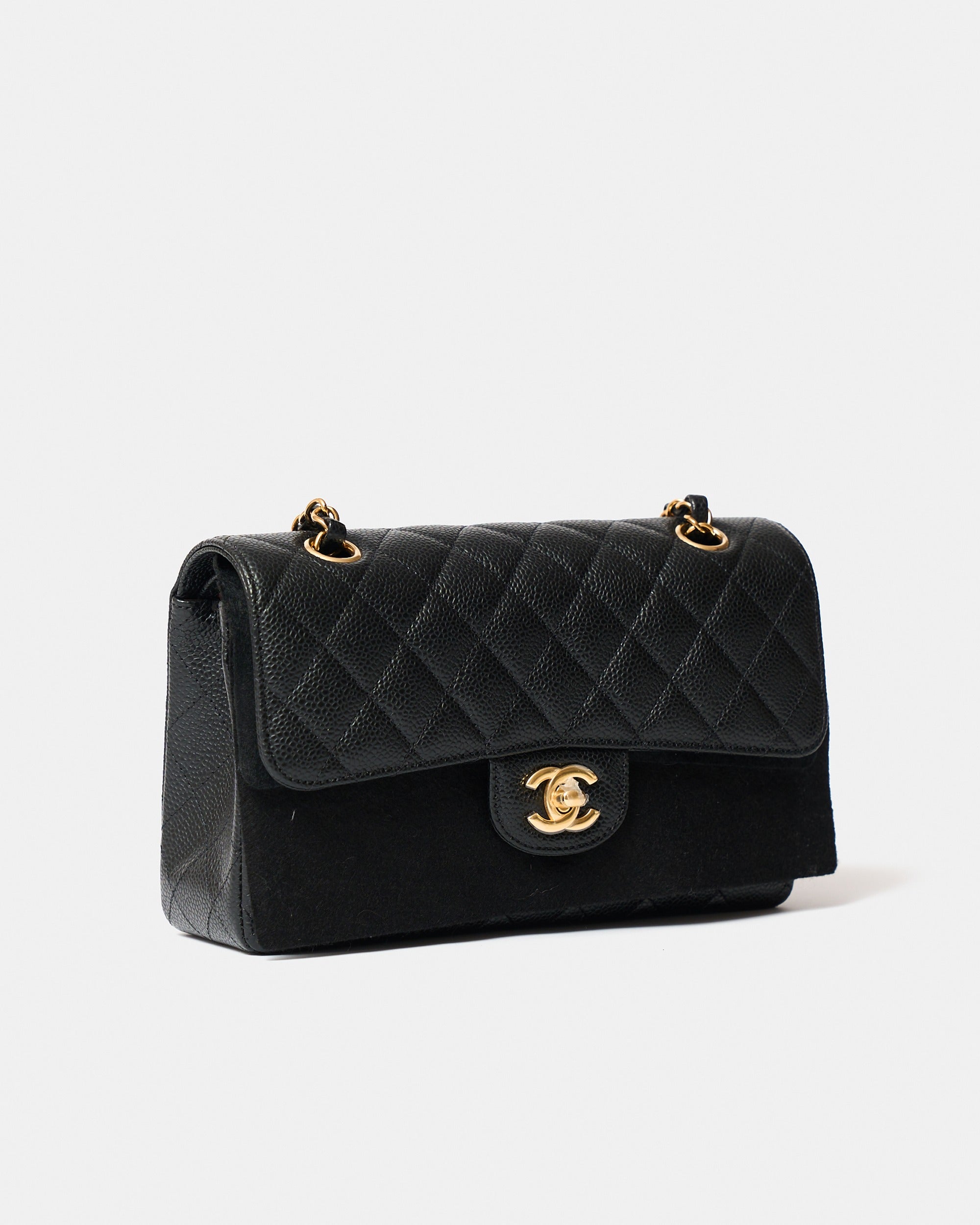 Chanel Classic Double Flap Small Black Caviar Gold-Tone Metal